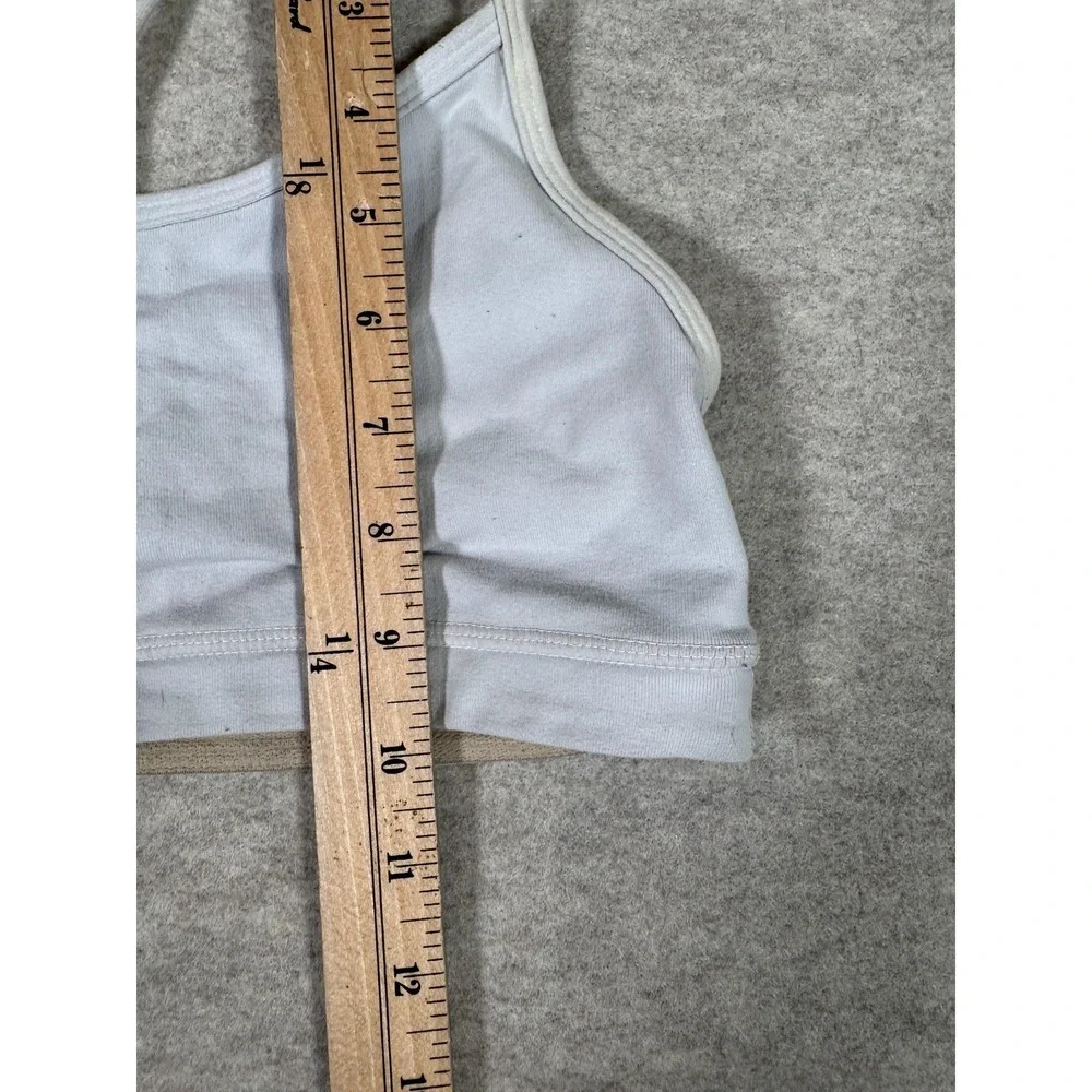 Lululemon Sports Bra Womens 4 Gray Lined Racerback Mesh Yoga Athletic Gym